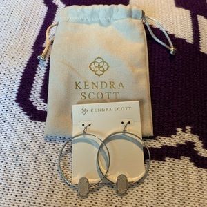 Kendra Scott Silver Elora Hoops Iridescent Drusy